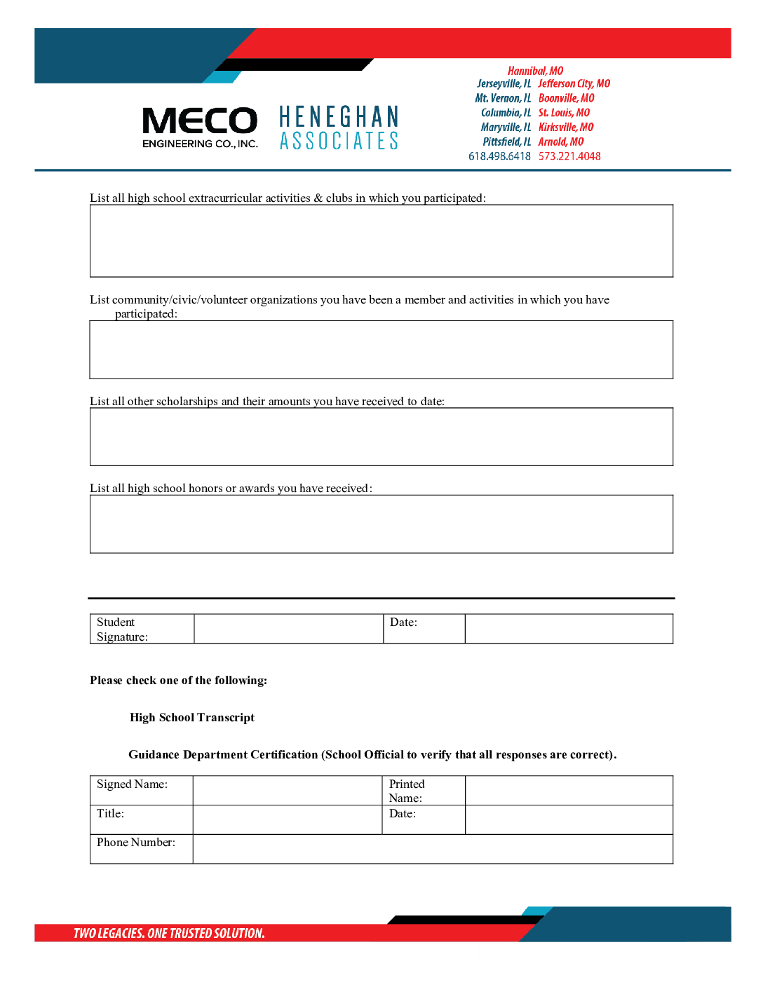2026 Scholarship Application Page 2